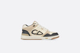 B57 MID-TOP SNEAKER Black And Cream Smooth Calfskin And Beige Suede
