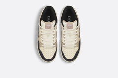 B57 MID-TOP SNEAKER Black And Cream Smooth Calfskin And Beige Suede
