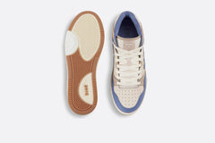 B57 MID-TOP SNEAKER Blue And Cream Smooth Calfskin And Beige Suede
