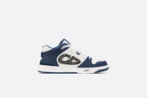 B57 MID-TOP SNEAKER Navy Blue And White Smooth Calfskin With Beige And Black Dior Oblique Jacquard