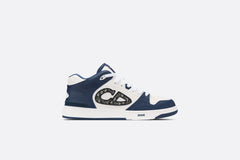 B57 MID-TOP SNEAKER Navy Blue And White Smooth Calfskin With Beige And Black Dior Oblique Jacquard