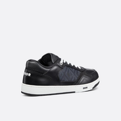 Black Smooth Calfskin With Beige And Black Dior Oblique Jacquard