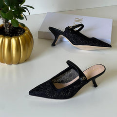 Christian Dior Black Capture Heeled Mules