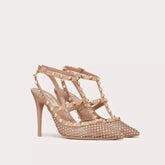ROCKSTUD MESH PUMP WITH CRYSTALS AND STRAPS 100MM