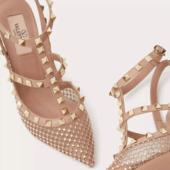 ROCKSTUD MESH PUMP WITH CRYSTALS AND STRAPS 100MM