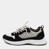 "Dior Black"White Suede And Fabric B25" Lace Up Sneakers
