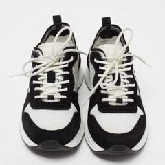 "Dior Black"White Suede And Fabric B25" Lace Up Sneakers