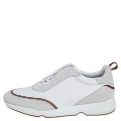 "Loro Piana" White "Suede And Neoprene Modular" Walk Sneakers