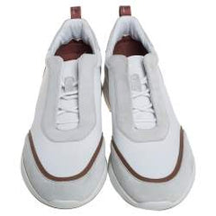 "Loro Piana" White "Suede And Neoprene Modular" Walk Sneakers