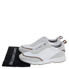 "Loro Piana" White "Suede And Neoprene Modular" Walk Sneakers
