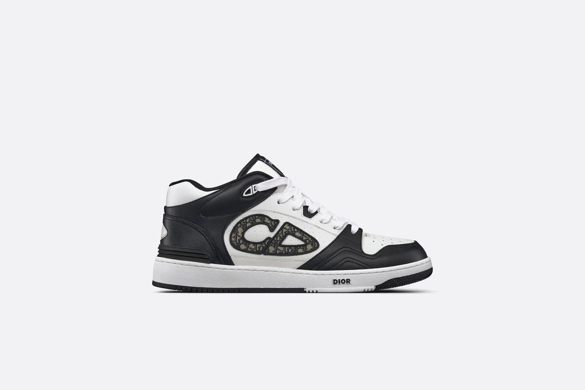 B57 MID-TOP SNEAKER Black And White Smooth Calfskin With Beige And Black
