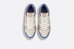 B57 MID-TOP SNEAKER Blue And Cream Smooth Calfskin And Beige Suede