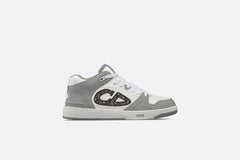 B57 MID-TOP SNEAKER Gray And White Smooth Calfskin With Beige And Black