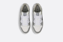 B57 MID-TOP SNEAKER Gray And White Smooth Calfskin With Beige And Black