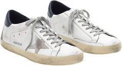 "Buy Golden Goose" White and Navy "Superstar Men Sneakers"