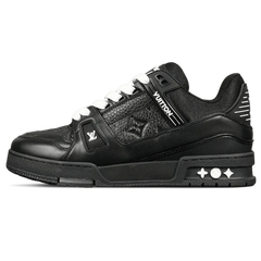"LOUIS VUITTON LV "TRAINER BLACK LEATHER SNEAKER"