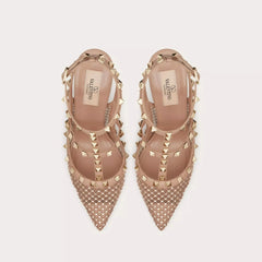 ROCKSTUD MESH PUMP WITH CRYSTALS AND STRAPS 100MM