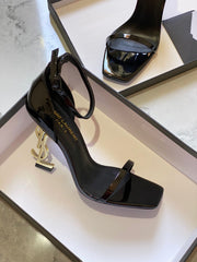 Saint Laurent Women's Black Opyum 85 Patent Sandal