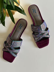 GINA  Leather Embellished Provence Slides