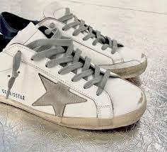 "Buy Golden Goose" White and Navy "Superstar Men Sneakers"
