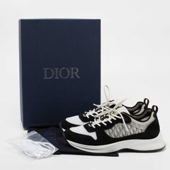 "Dior Black"White Suede And Fabric B25" Lace Up Sneakers