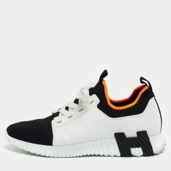 Hermes White/Black Leather and Knit