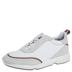 "Loro Piana" White "Suede And Neoprene Modular" Walk Sneakers
